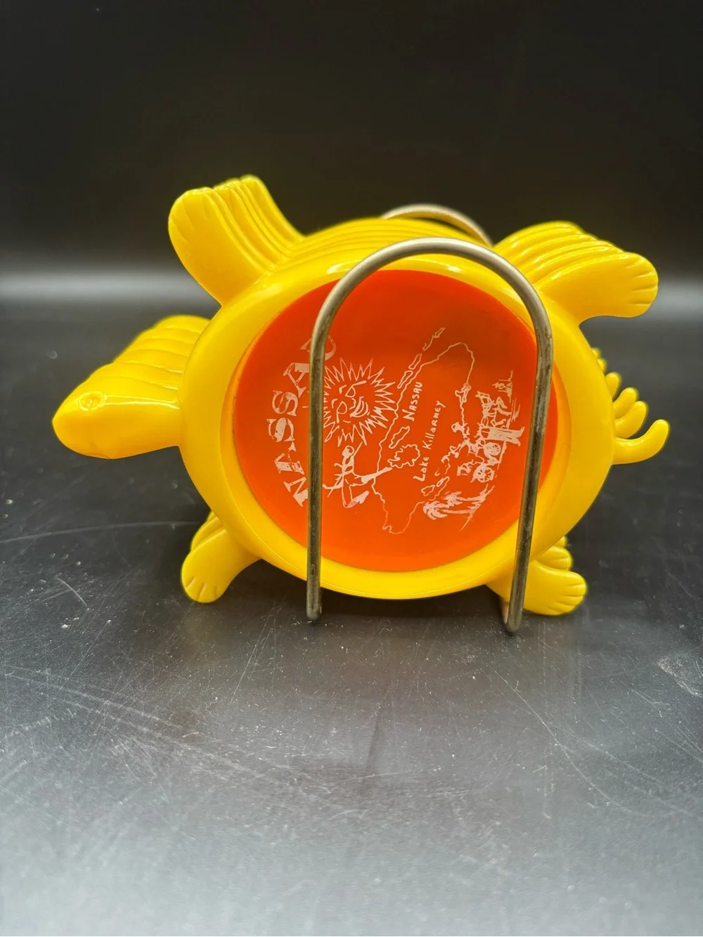 Vintage Coasters Turtles Souvenir Nassau Bahamas 1970s Plastic Yellow Set of 6